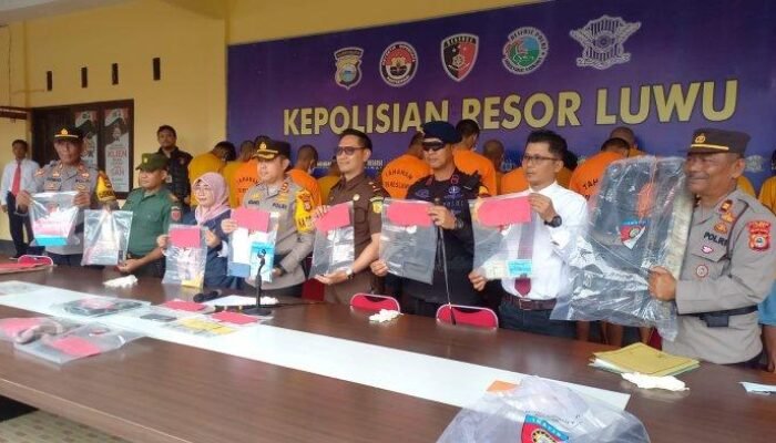 Operasi Pekat Lipu Polres Luwu Tangkap 17 Pelaku, Ini Sejumlah BB yang Diamankan