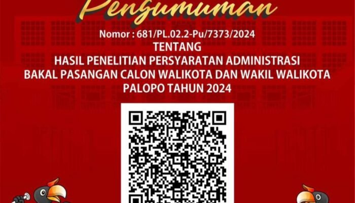 KPU Kota Palopo Umumkan Hasil Penelitian Administrasi Bakal Calon