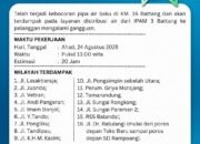 Perumda Tirta Mangkaluku Umumkan Gangguan Distribusi Air Akibat Kebocoran Pipa di Battang
