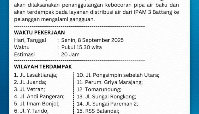 Kebocoran Pipa di Battang, Layanan Air Bersih Palopo Terganggu