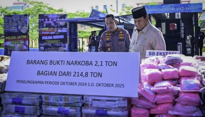 Presiden Prabowo Pimpin Pemusnahan 214,84 Ton Narkoba Senilai Rp29,37 Triliun di Mabes Polri