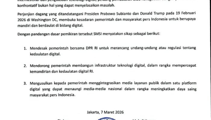 SMSI Ingatkan Ancaman di Balik Perjanjian Dagang Digital Indonesia–AS