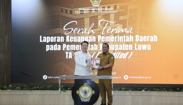 Bupati Luwu Serahkan LKPD 2025 ke BPK, Tegaskan Komitmen Transparansi Keuangan