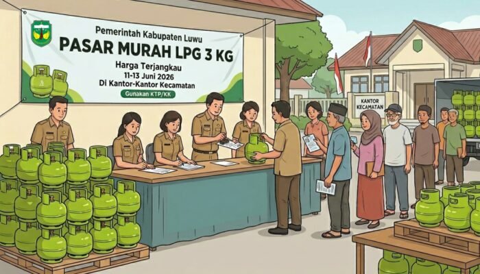 Kelangkaan LPG 3 Kg Dikeluhkan Warga, Pemkab Luwu Buka Pasar Murah