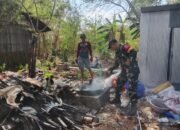 Babinsa Tanasitolo Ajak Warga Ubah Sampah Plastik Jadi Paving Block Bernilai Guna